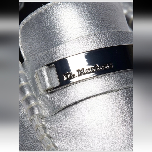 Dr. Martens Silver Penton II quad Adrian Metallic Tumble platform loafers size 9 - Picture 8 of 11